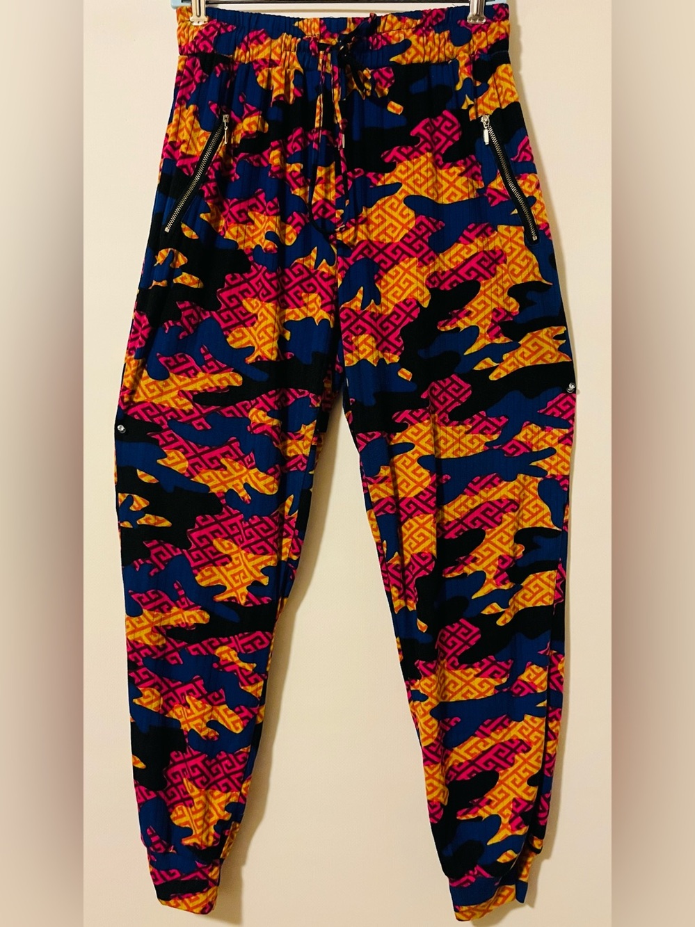 Eye Candy Geo Camo Joggers with Zipper Pockets Plus Size 2X